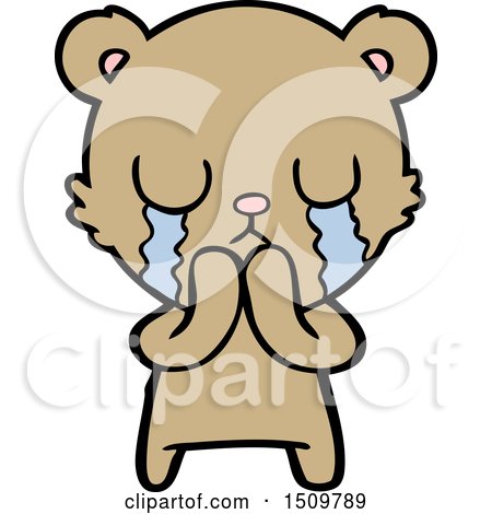 Crying Cartoon Bear by lineartestpilot