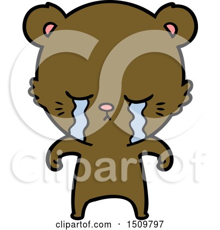 Crying Cartoon Bear by lineartestpilot