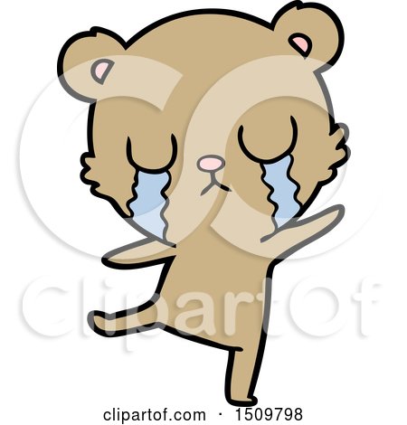 Crying Cartoon Bear Doing a Sad Dance by lineartestpilot