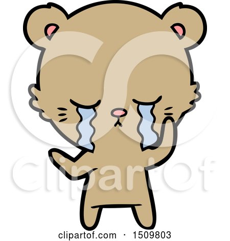 Crying Cartoon Bear by lineartestpilot