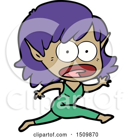 Cartoon Shocked Elf Girl by lineartestpilot