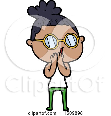 Cartoon Woman Wearing Spectacles by lineartestpilot