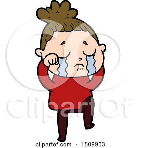 Cartoon Crying Woman by lineartestpilot