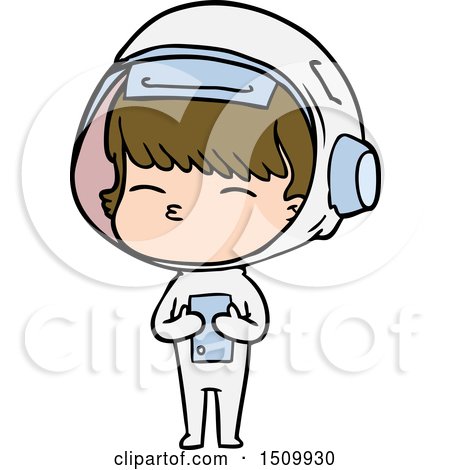 Cartoon Curious Astronaut by lineartestpilot