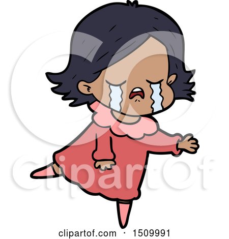 Cartoon Girl Crying by lineartestpilot