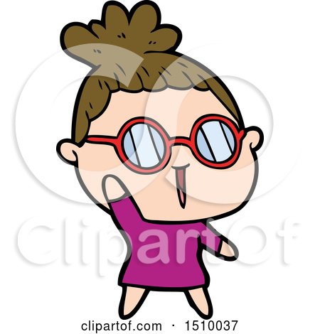 Cartoon Woman Wearing Spectacles by lineartestpilot