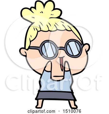 Cartoon Shy Woman Wearing Spectacles by lineartestpilot