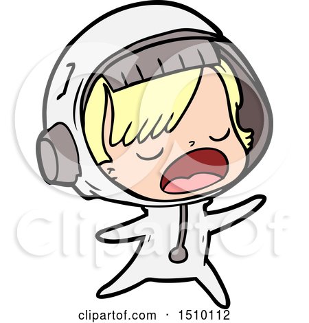 Cartoon Talking Astronaut Woman by lineartestpilot