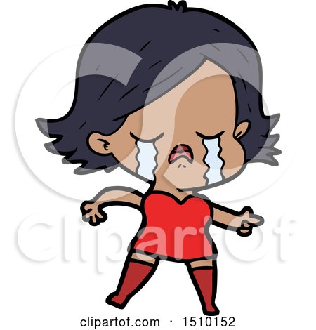 Cartoon Girl Crying and Pointing by lineartestpilot