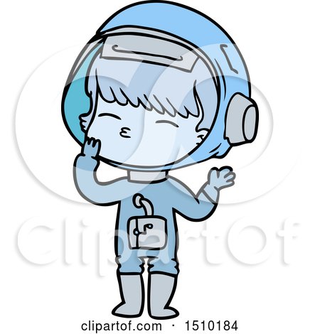 Cartoon Curious Astronaut Wondering by lineartestpilot