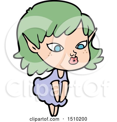 Pretty Cartoon Elf Girl by lineartestpilot