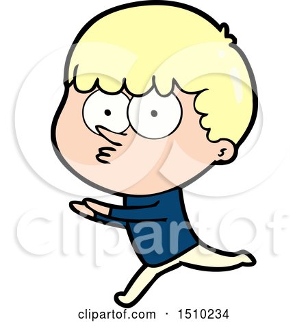 Cartoon Curious Boy Running by lineartestpilot