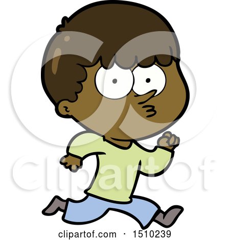 Cartoon Curious Boy Running by lineartestpilot