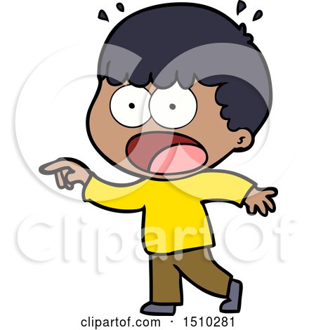 Cartoon Shocked Man Pointing by lineartestpilot