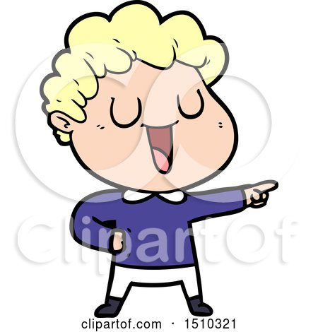 Laughing Cartoon Man Pointing by lineartestpilot