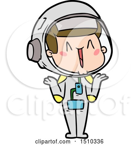 Happy Cartoon Astronaut Shrugging Shoulders by lineartestpilot