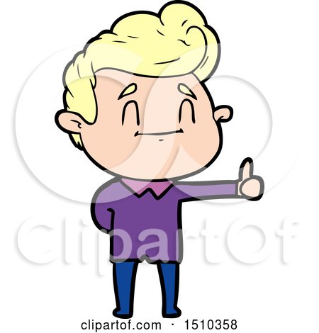 Happy Cartoon Man Giving Thumbs up by lineartestpilot