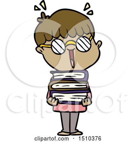 Cartoon Boy with Amazing Books by lineartestpilot
