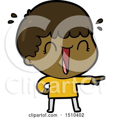 Laughing Cartoon Man Pointing Finger by lineartestpilot