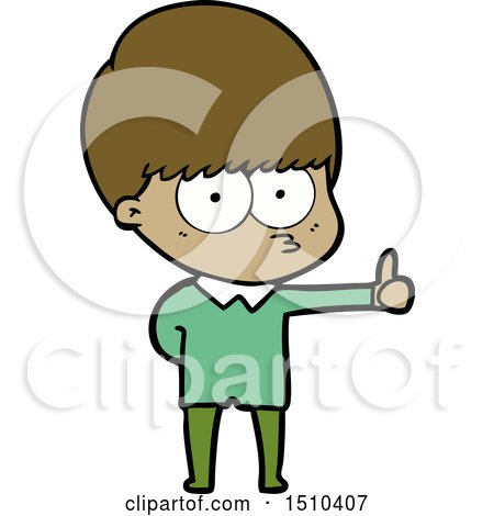 Curious Cartoon Boy Giving Thumbs up Sign by lineartestpilot