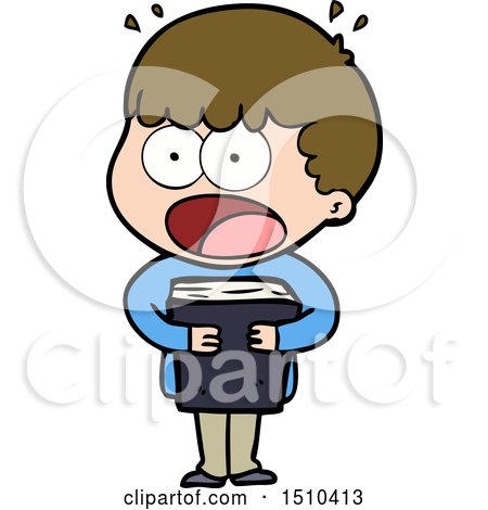 Cartoon Shocked Man with a Book by lineartestpilot