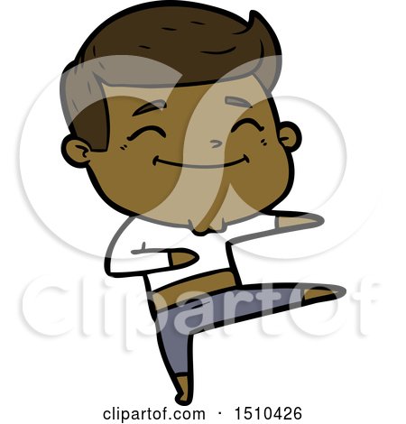 Happy Cartoon Man Dancing by lineartestpilot