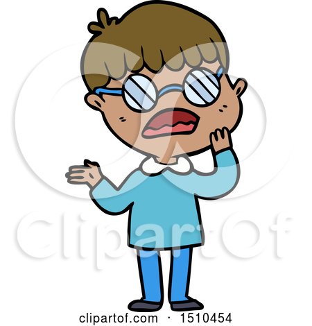Cartoon Confused Boy Wearing Spectacles by lineartestpilot