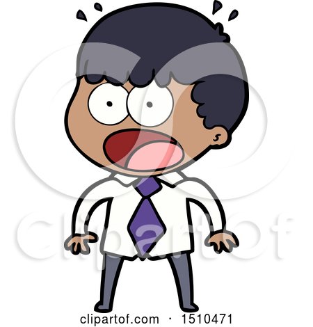 Cartoon Shocked Man in Shirt and Tie by lineartestpilot