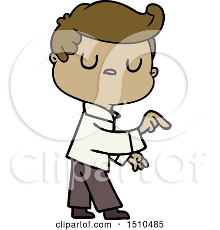 Cartoon Aloof Man Pointing Finger by lineartestpilot