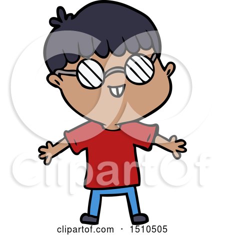 Cartoon Boy Wearing Spectacles by lineartestpilot