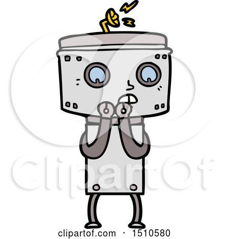 Nervous Cartoon Robot by lineartestpilot