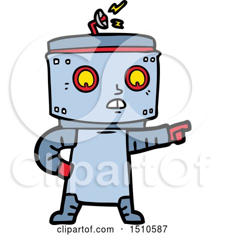 Cartoon Robot Pointing by lineartestpilot