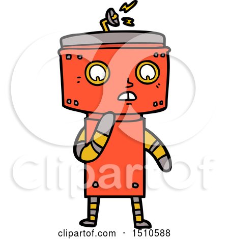 Uncertain Cartoon Robot by lineartestpilot