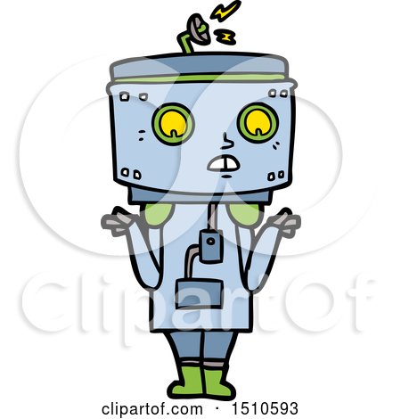 Cartoon Robot Shrugging by lineartestpilot