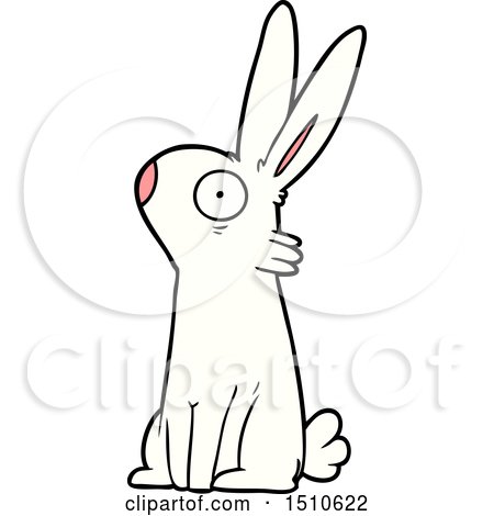 Cartoon Startled Rabbit by lineartestpilot