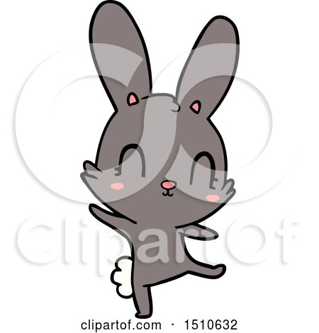 Cute Cartoon Rabbit Dancing by lineartestpilot