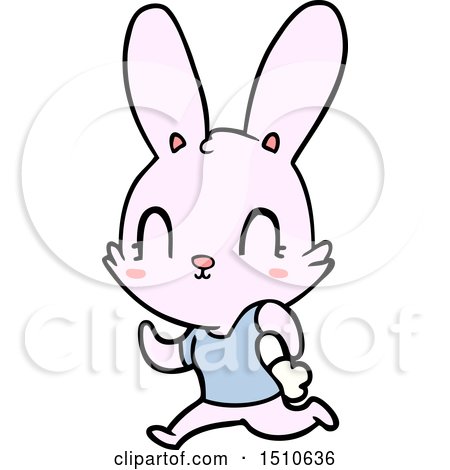 Cute Cartoon Rabbit Running by lineartestpilot