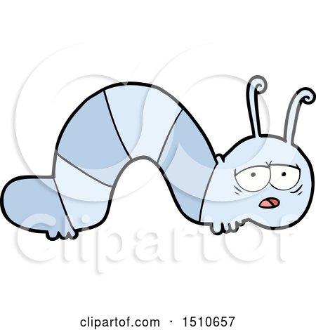 Cartoon Tired Caterpillar by lineartestpilot