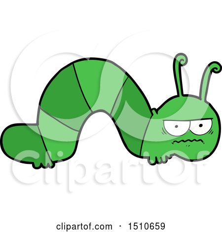 Cartoon Grumpy Caterpillar by lineartestpilot