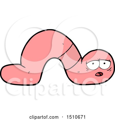 Cartoon Tired Worm by lineartestpilot