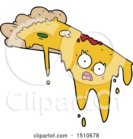 Melting Pizza Cartoon by lineartestpilot