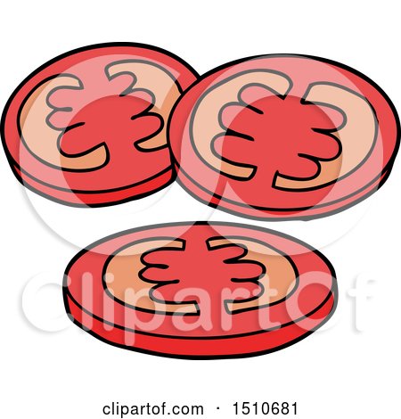 Sliced Tomatoes Cartoon by lineartestpilot