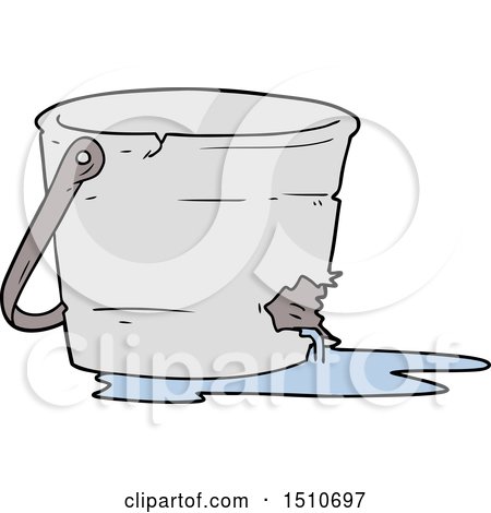 Broken Bucket Cartoon by lineartestpilot