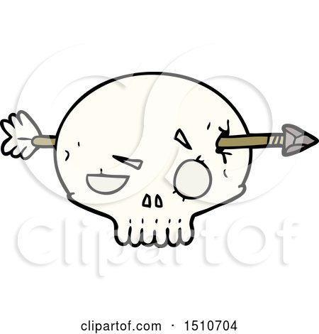Cartoon Skull with Arrow by lineartestpilot