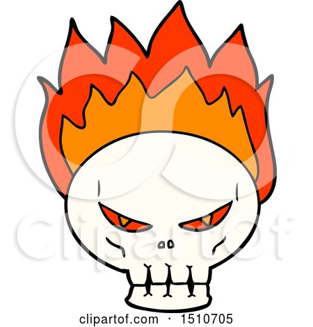 Cartoon Flaming Skull by lineartestpilot