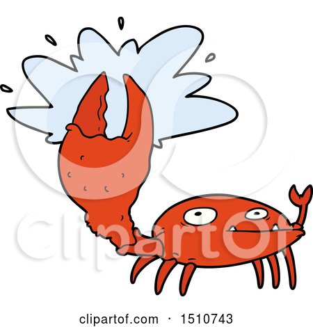 Cartoon Crab with Big Claw by lineartestpilot