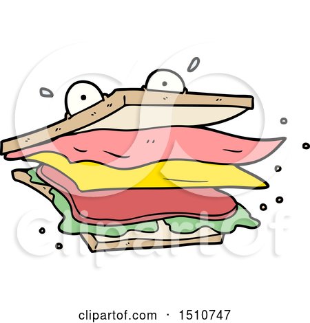 Sandwich Cartoon Character by lineartestpilot