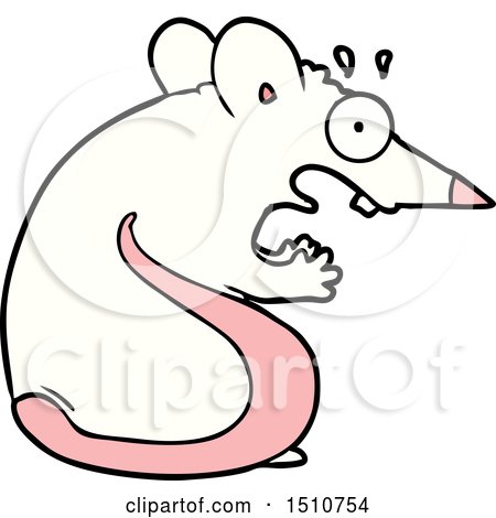 Cartoon Frightened Mouse by lineartestpilot