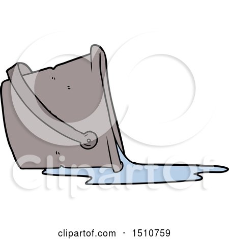 Cartoon Spilled Bucket of Water by lineartestpilot