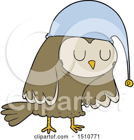 Cartoon Owl Sleeping by lineartestpilot
